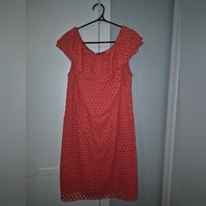 Dressbarn Size 14 Elegant Coral Lace Dress
